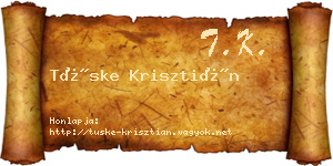 Tüske Krisztián névjegykártya